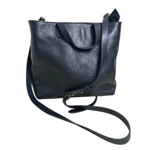 Madewell Transport Crossbody Bag Black Leather Tote Zip Top minimalist